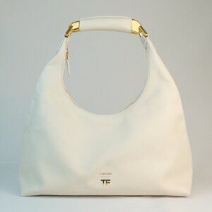 Tom Ford Bianca Small Hobo Bag, Ivory Leather